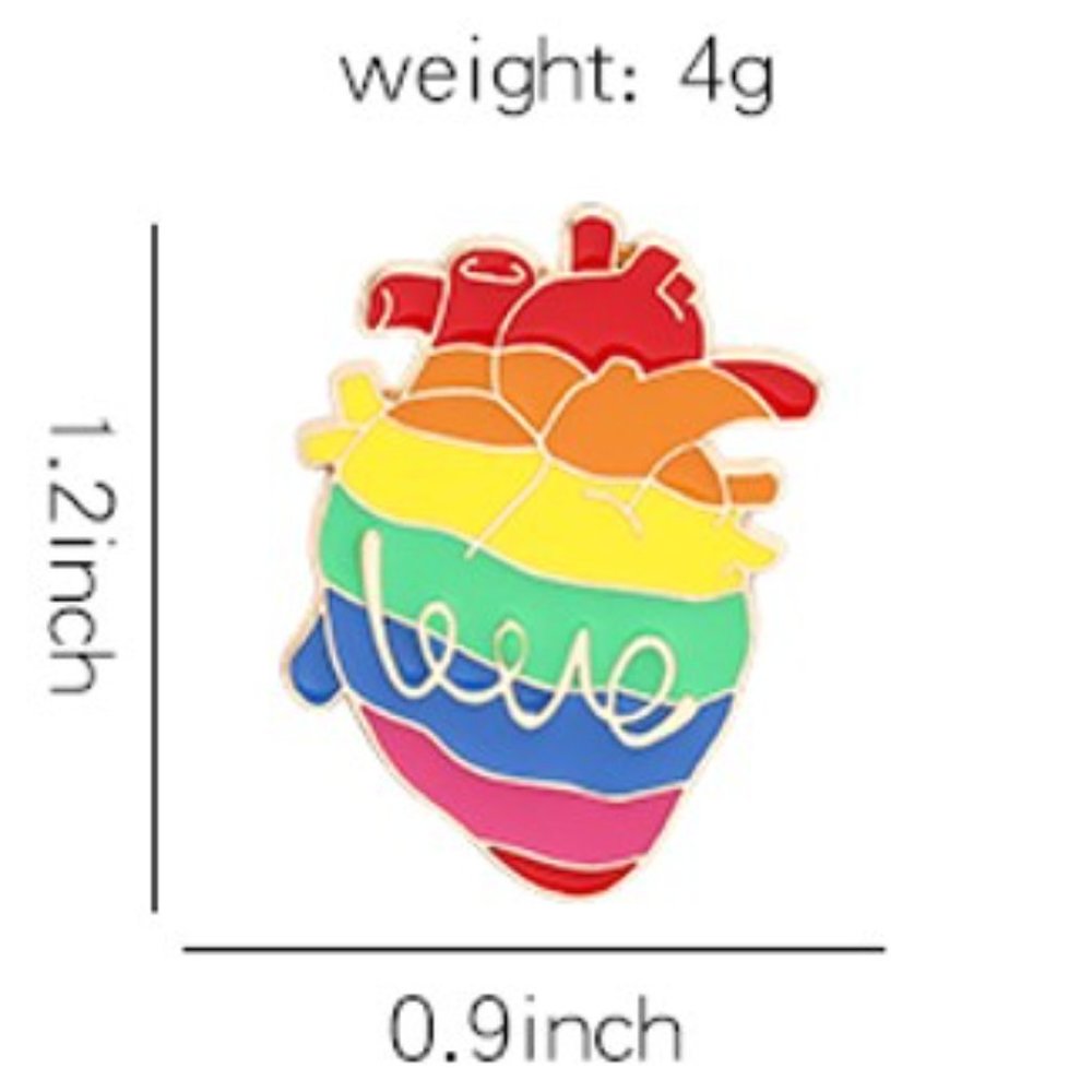 LOVE heart rainbow pin LGBTQ+ Support PRIDE MONTH